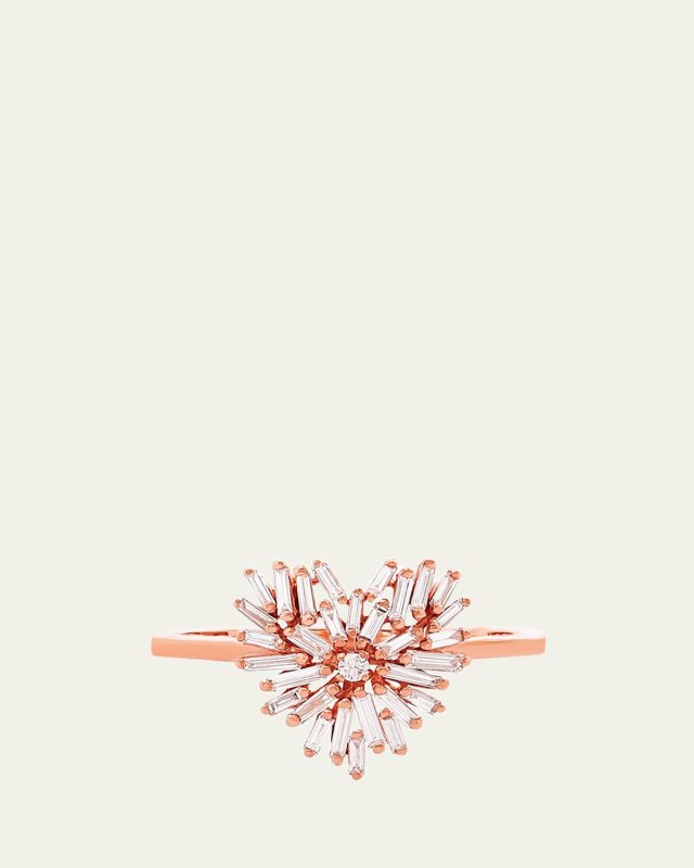 18k Rose Gold Diamond Mini Heart Ring